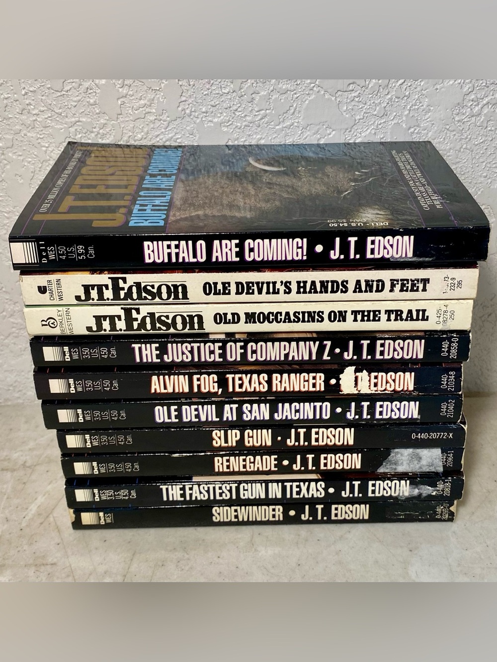 J.T. Edson Book Lot of 10 Paperback Volumes Vintage Western Novels